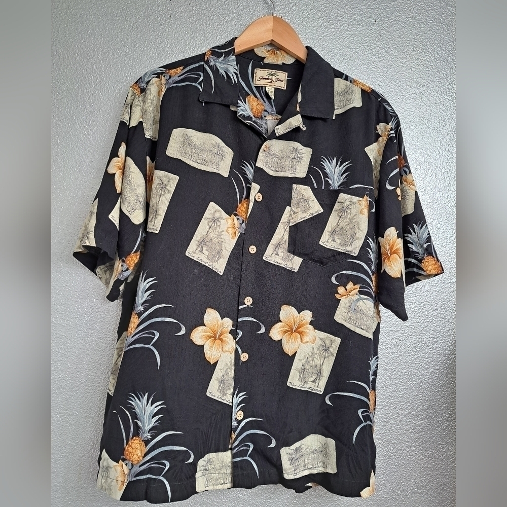 Jamaica Jaxx 100% Silk Hawaiian Print Shirt   Size M